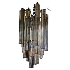 Mid-Century Modern Sculptural Petite Camer Murano Glass Chandelier Italy