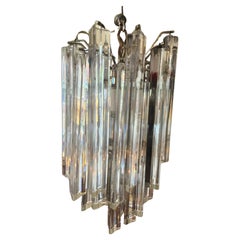 Mid-Century Modern Sculptural Petite Camer Murano Glass Chandelier Italy