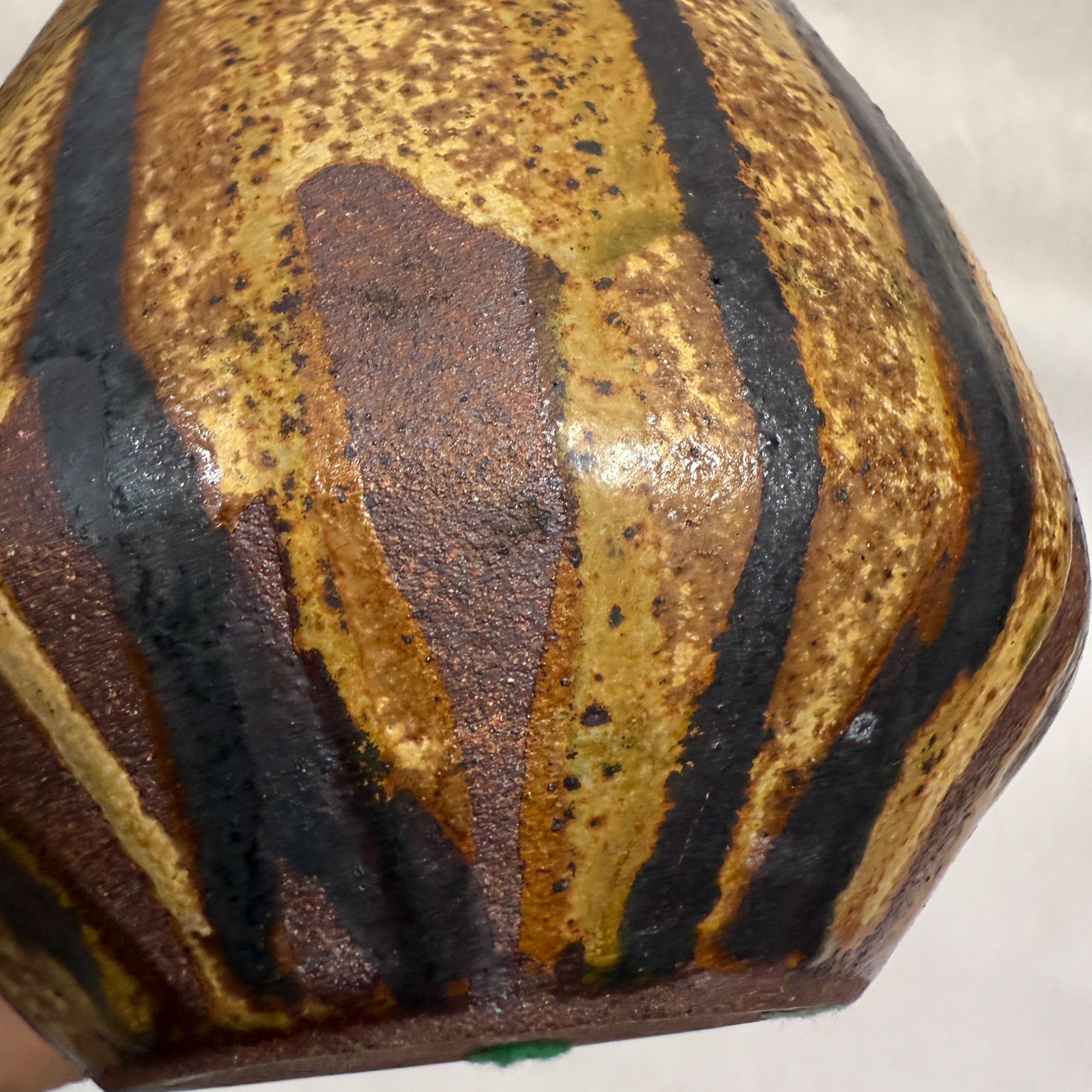 Mid-Century Modern Sculptural Pottery Vase Earth Tones For Sale 2