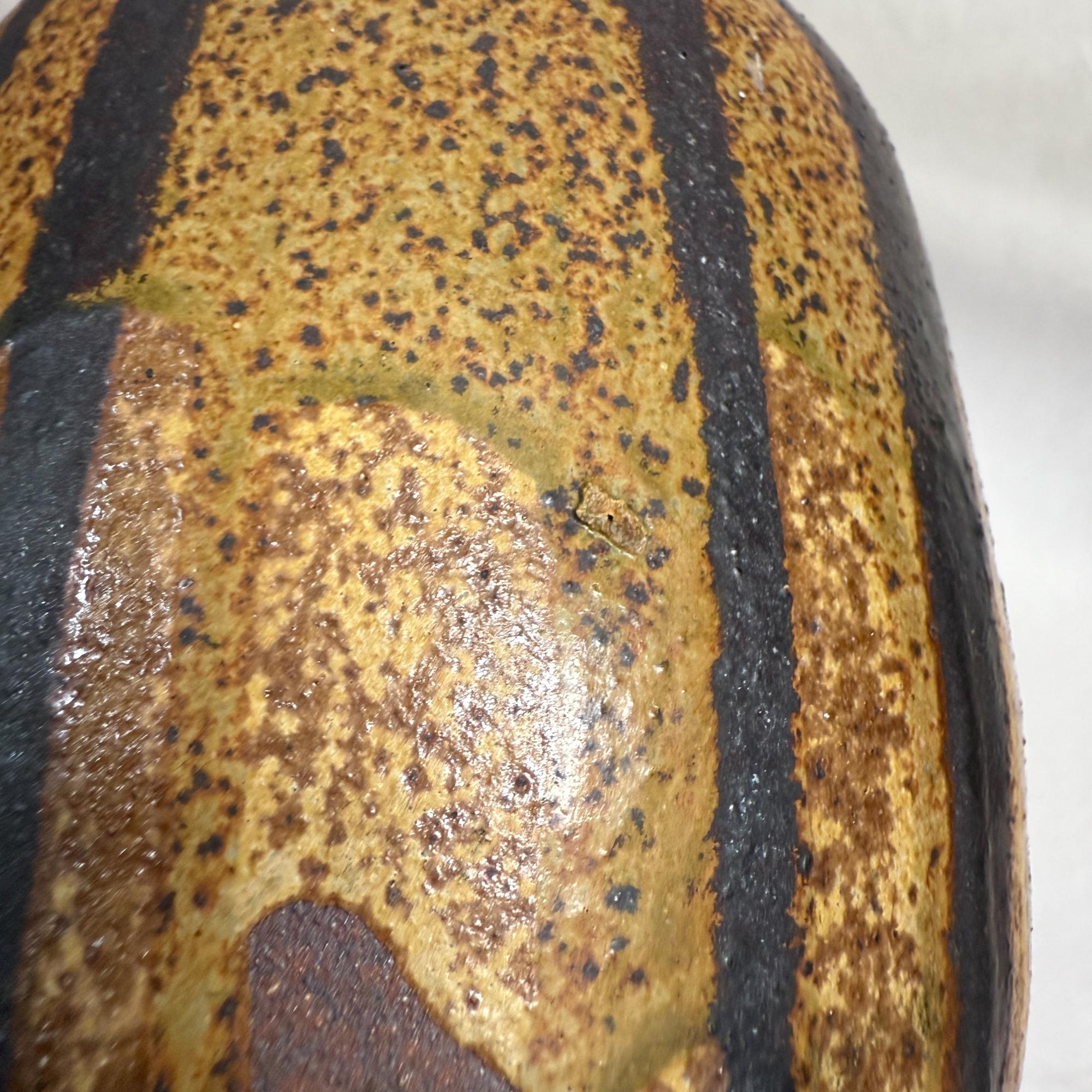 Mid-Century Modern Sculptural Pottery Vase Earth Tones For Sale 3