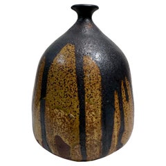 Mid-Century Modern Sculptural Pottery Vase Earth Tones
