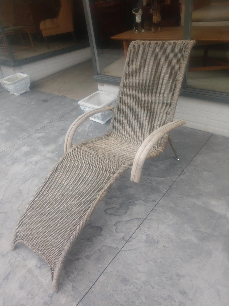 Mid-20th Century Mid-Century Modern Sculptural Rattan Lounge Chair For Sale