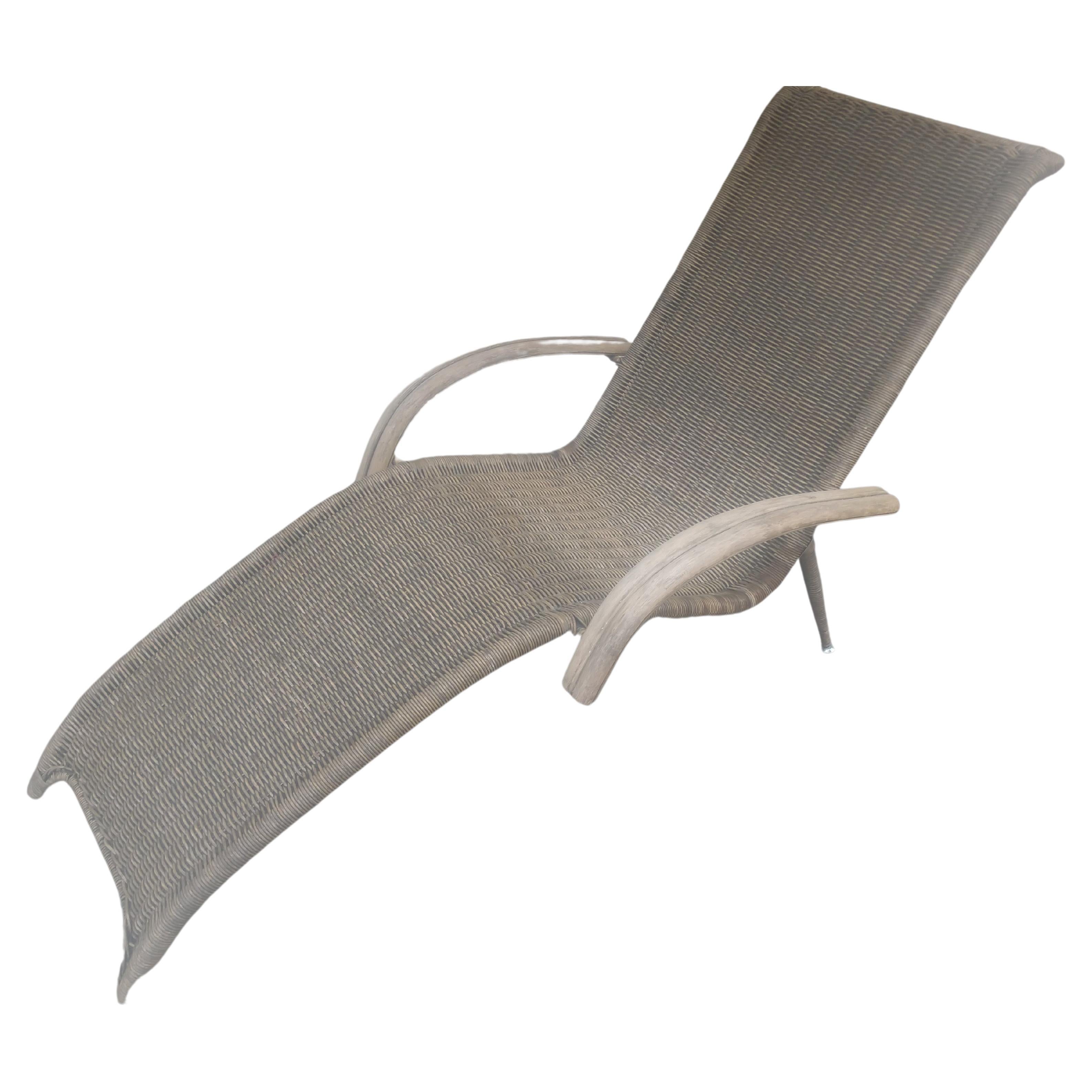 Mid-Century Modern Sculptural Rattan Lounge Chair