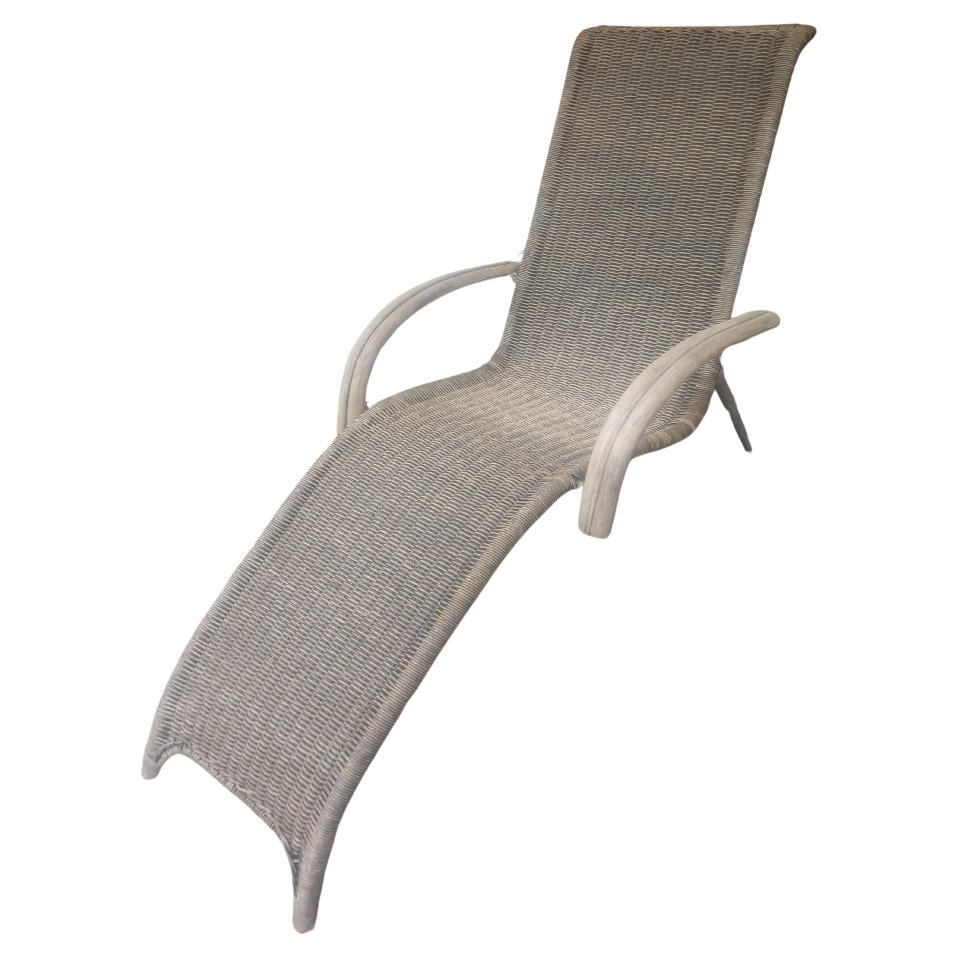 Mid-Century Modern Sculptural Rattan Lounge Chair