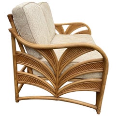 Mid-Century Modern Sculptural Rattan Settee