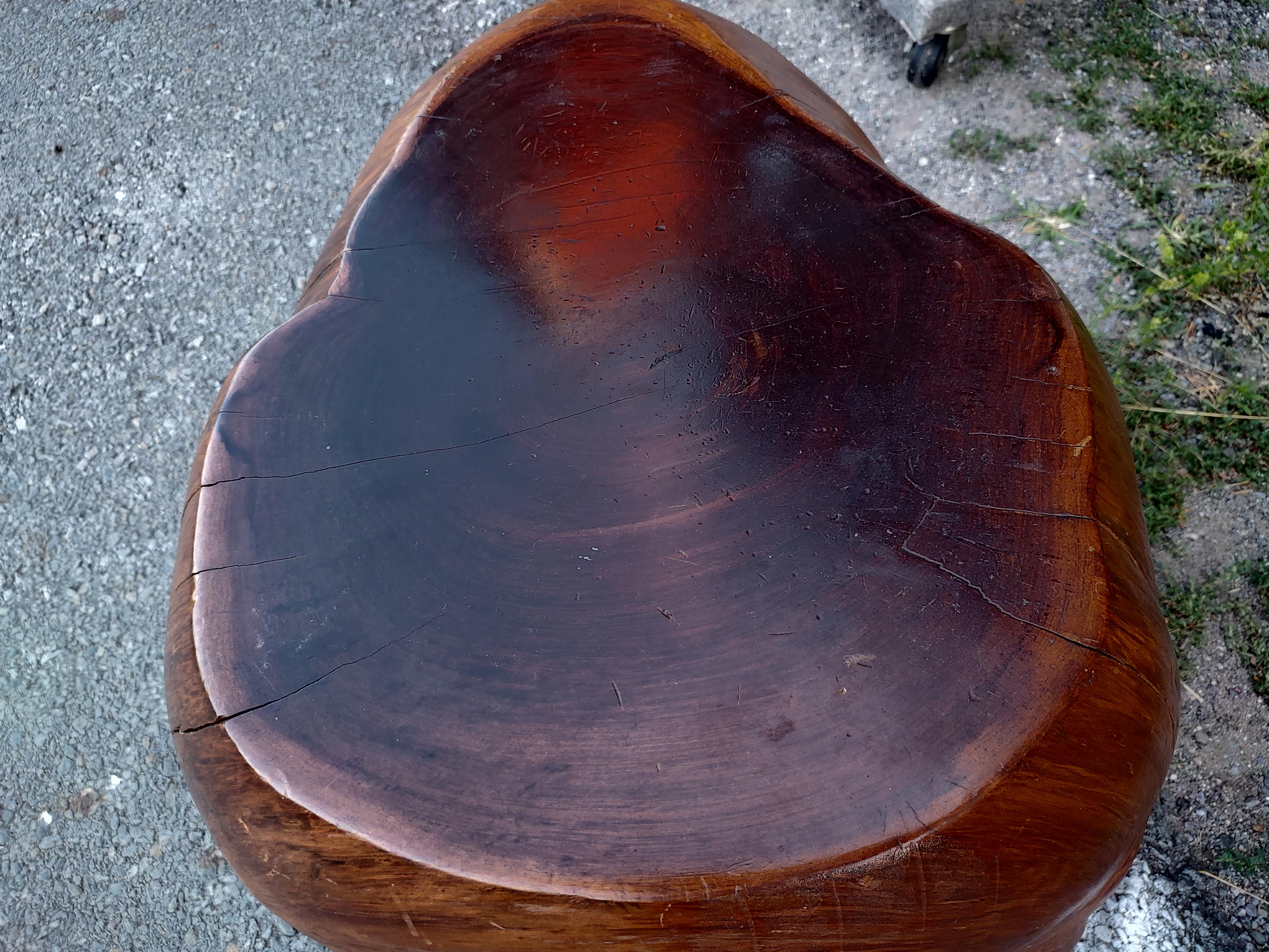 Mid-Century Modern Sculptural Redwood Trunk Cocktail Table In Good Condition For Sale In Port Jervis, NY