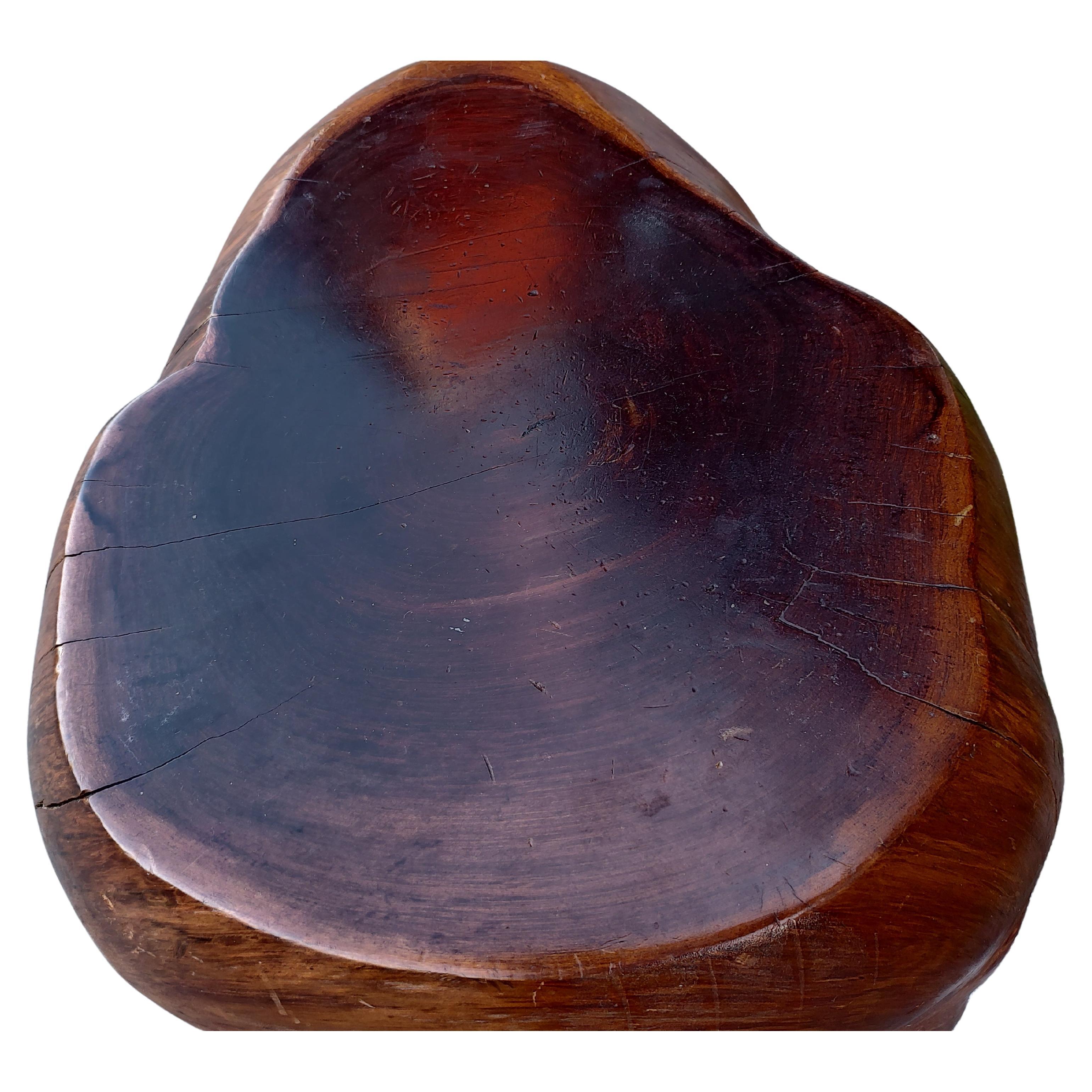 American Mid-Century Modern Sculptural Redwood Trunk Cocktail Table For Sale