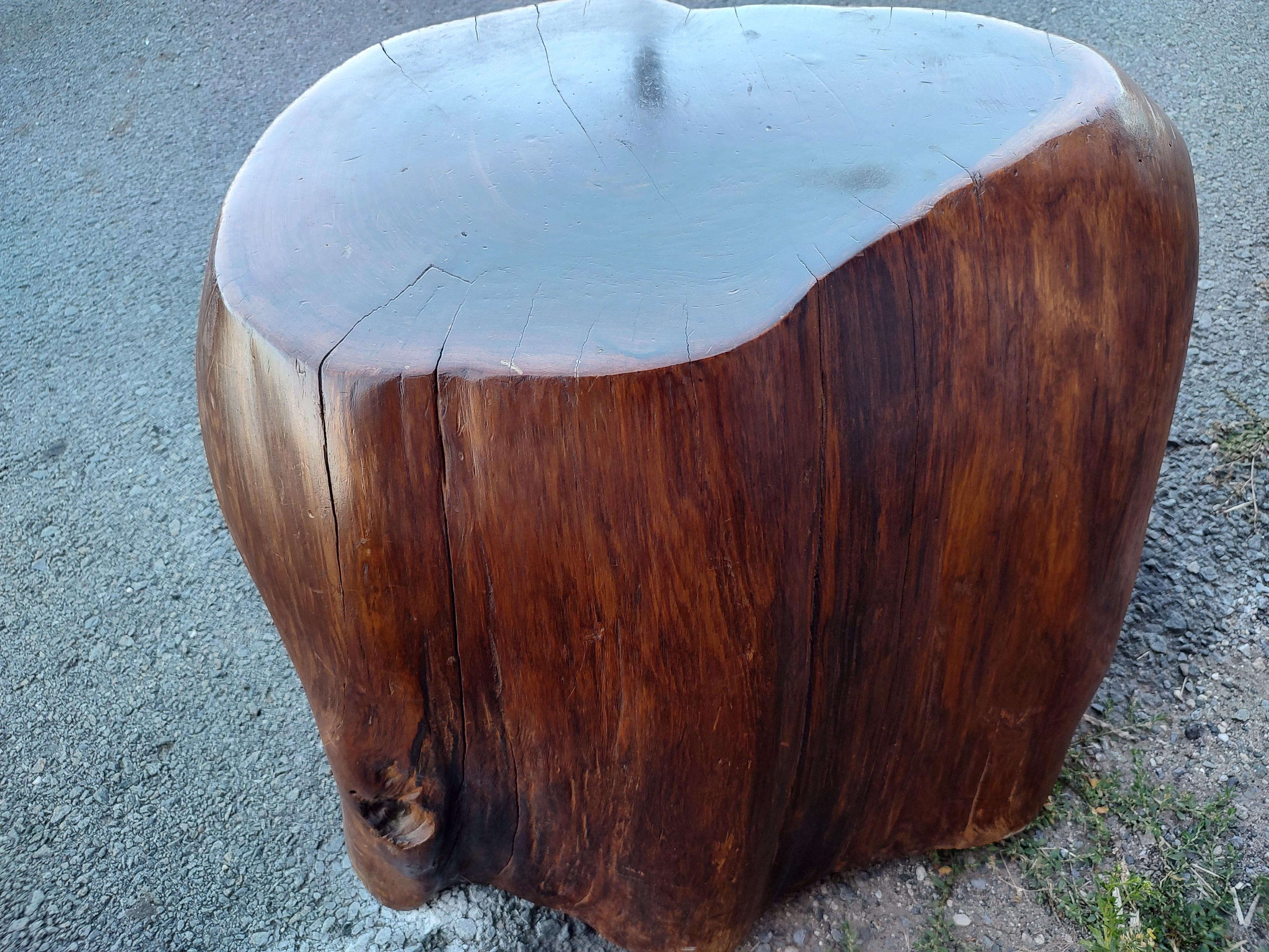 Mid-20th Century Mid-Century Modern Sculptural Redwood Trunk Cocktail Table For Sale