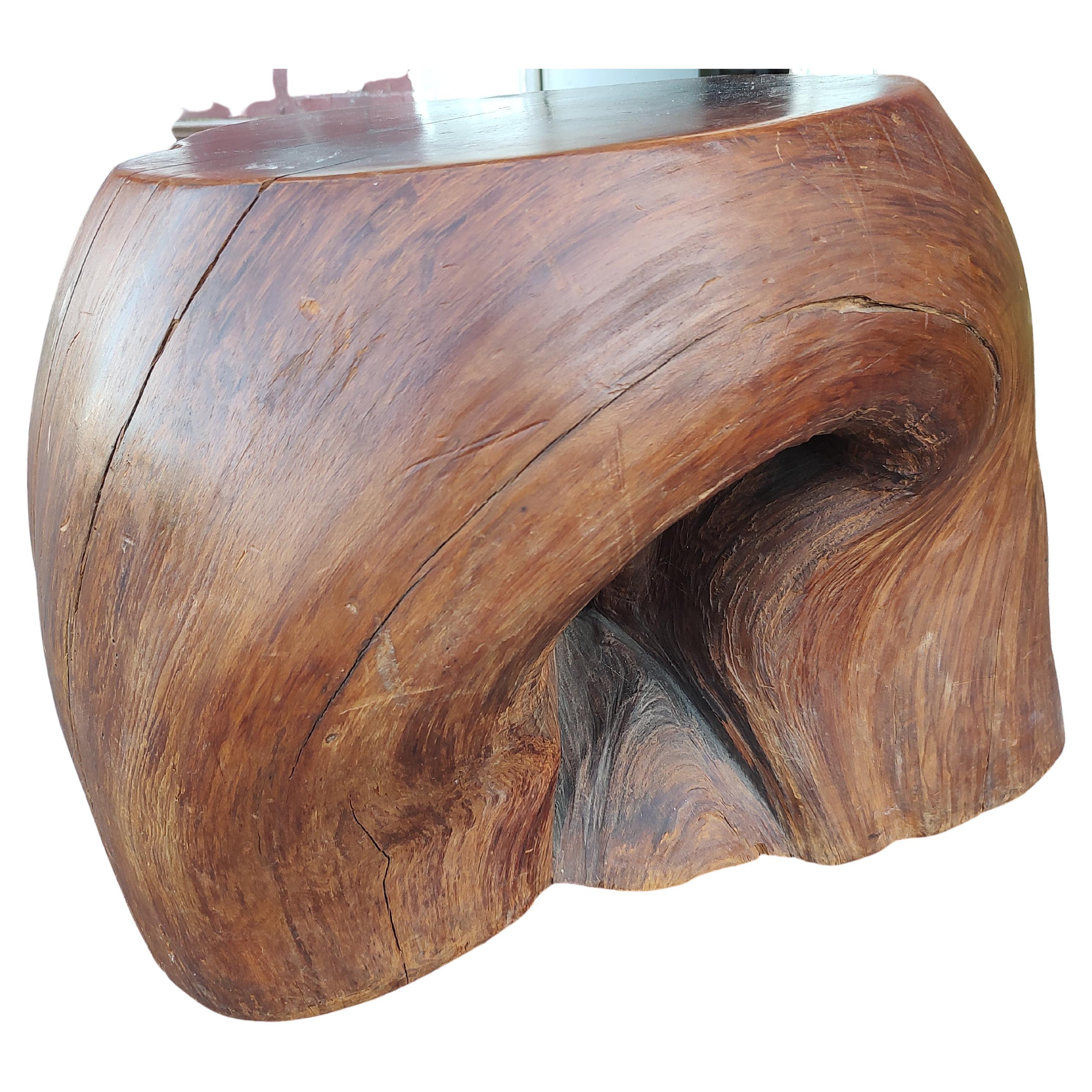 Mid-Century Modern Sculptural Redwood Trunk Cocktail Table In Good Condition For Sale In Port Jervis, NY