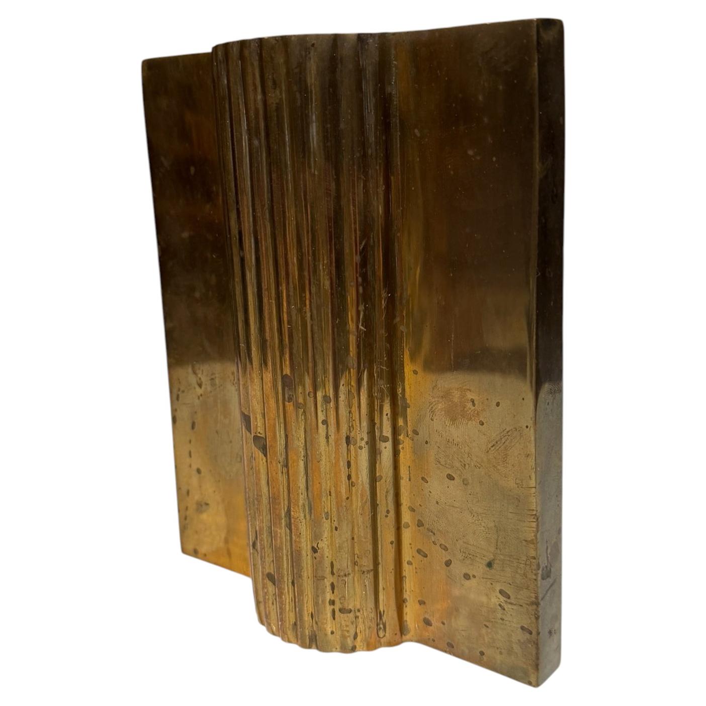 Mid-Century Modern Sculptural Ribbed Vase Object Eduardo Paolozzi Attr For Sale