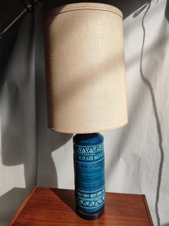 Mid-Century Modern Sculptural Rimini Blue Table Lamp by Aldo Londi for Bitossi
