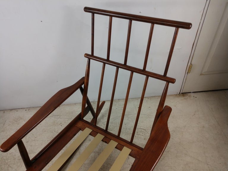 Mid-Century Modern Sculptural Danish Rocking Chair, c1955 In Good Condition For Sale In Port Jervis, NY