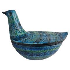 Mid-Century Modern Sculptural Rooster / Hen Jar with Lid by Bitossi Aldo Londi