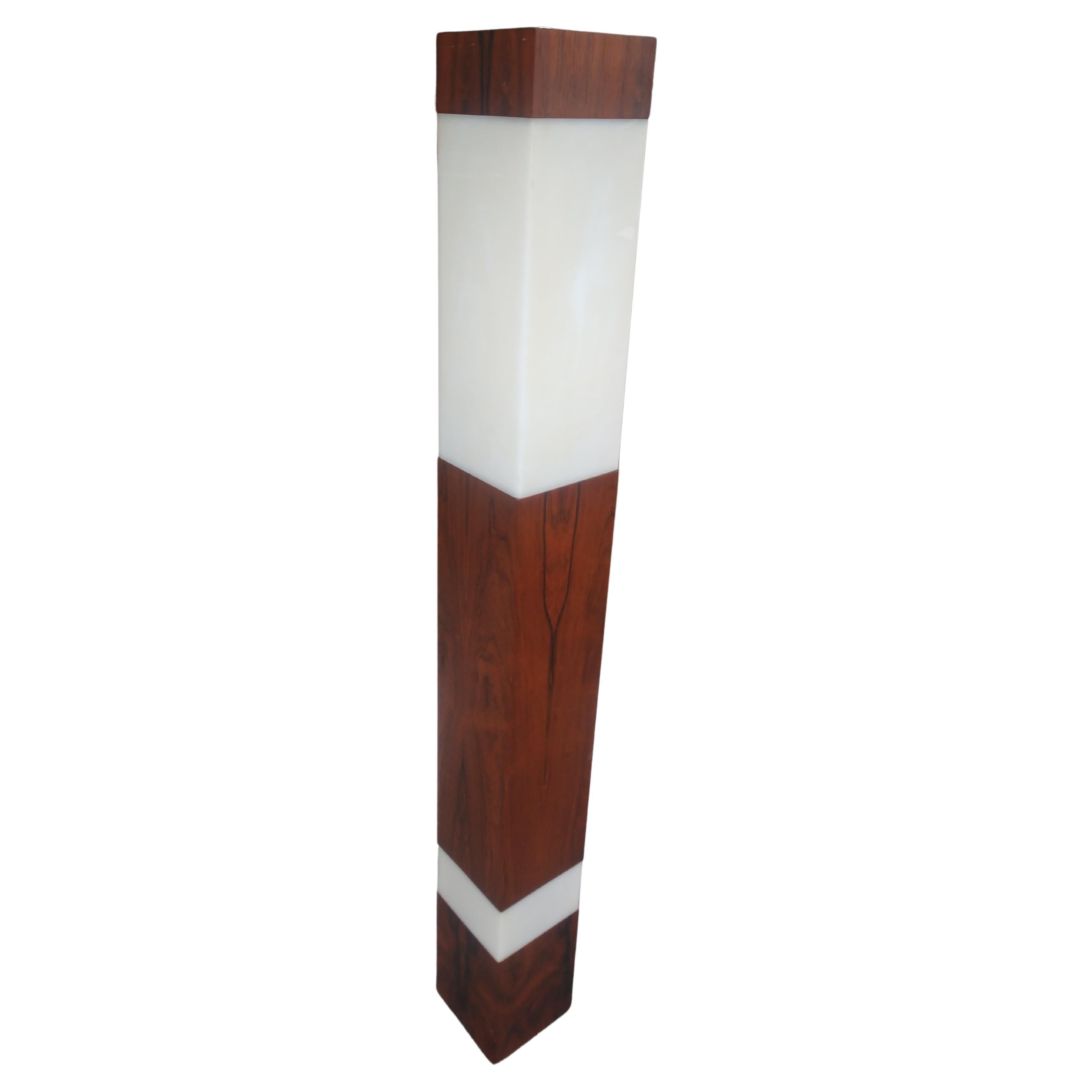 Mid-Century Modern Scandinavian Sculptural Rosewood & Plexi Floor Lamp For Sale 1