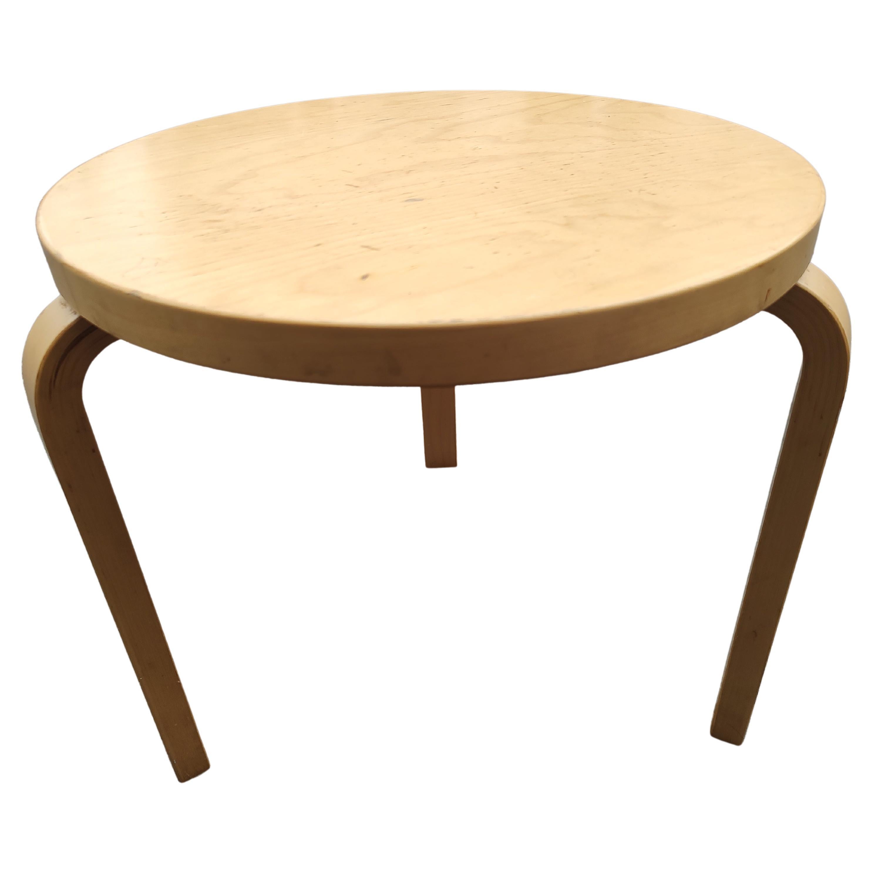 Late 20th Century Mid Century Modern Sculptural Round with Bent Legs by Alvar Aalto for Artek For Sale
