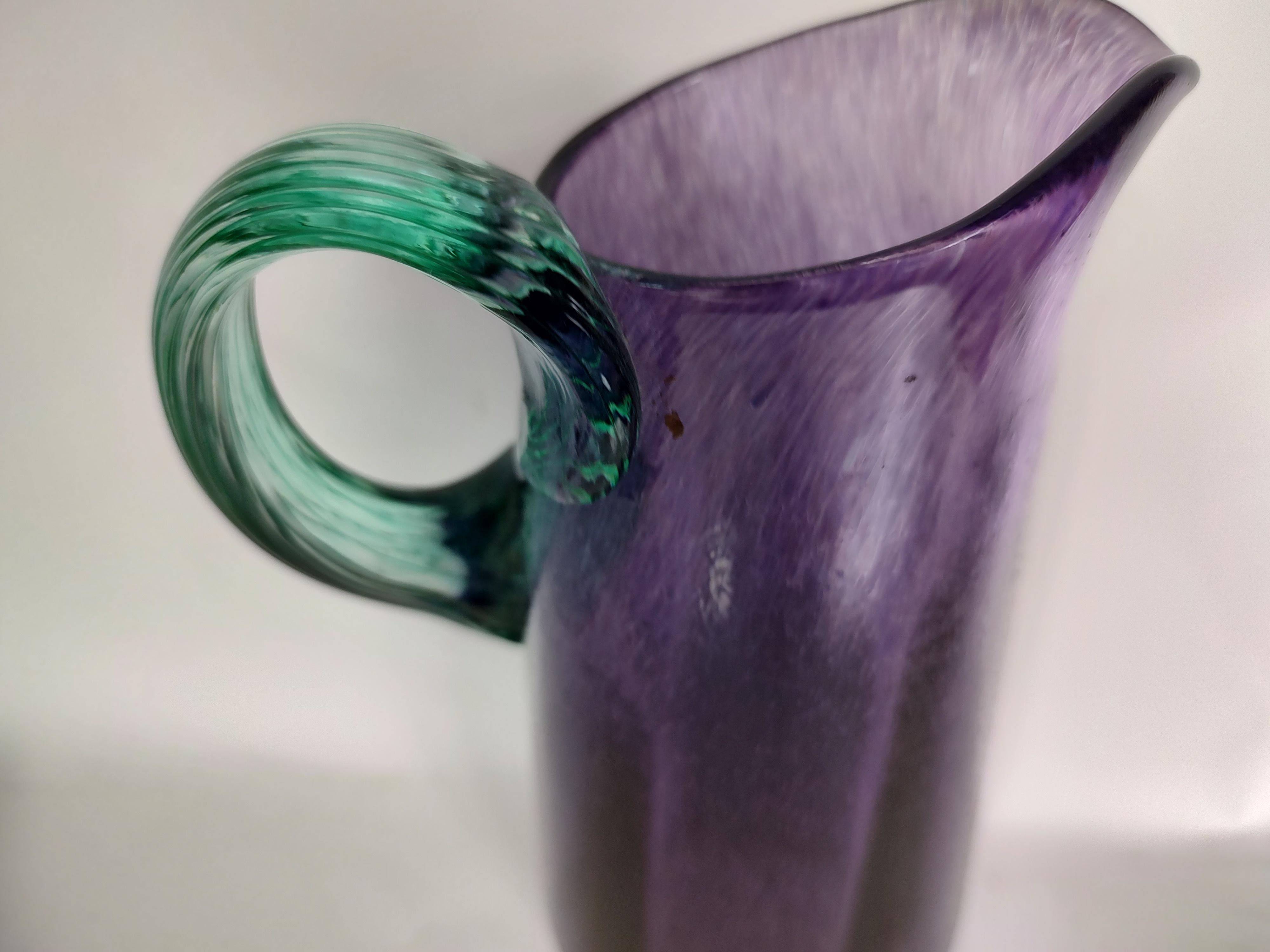 Mid-Century Modern Sculptural Scandinavian Art Glass Pitcher by Kosta Boda 1