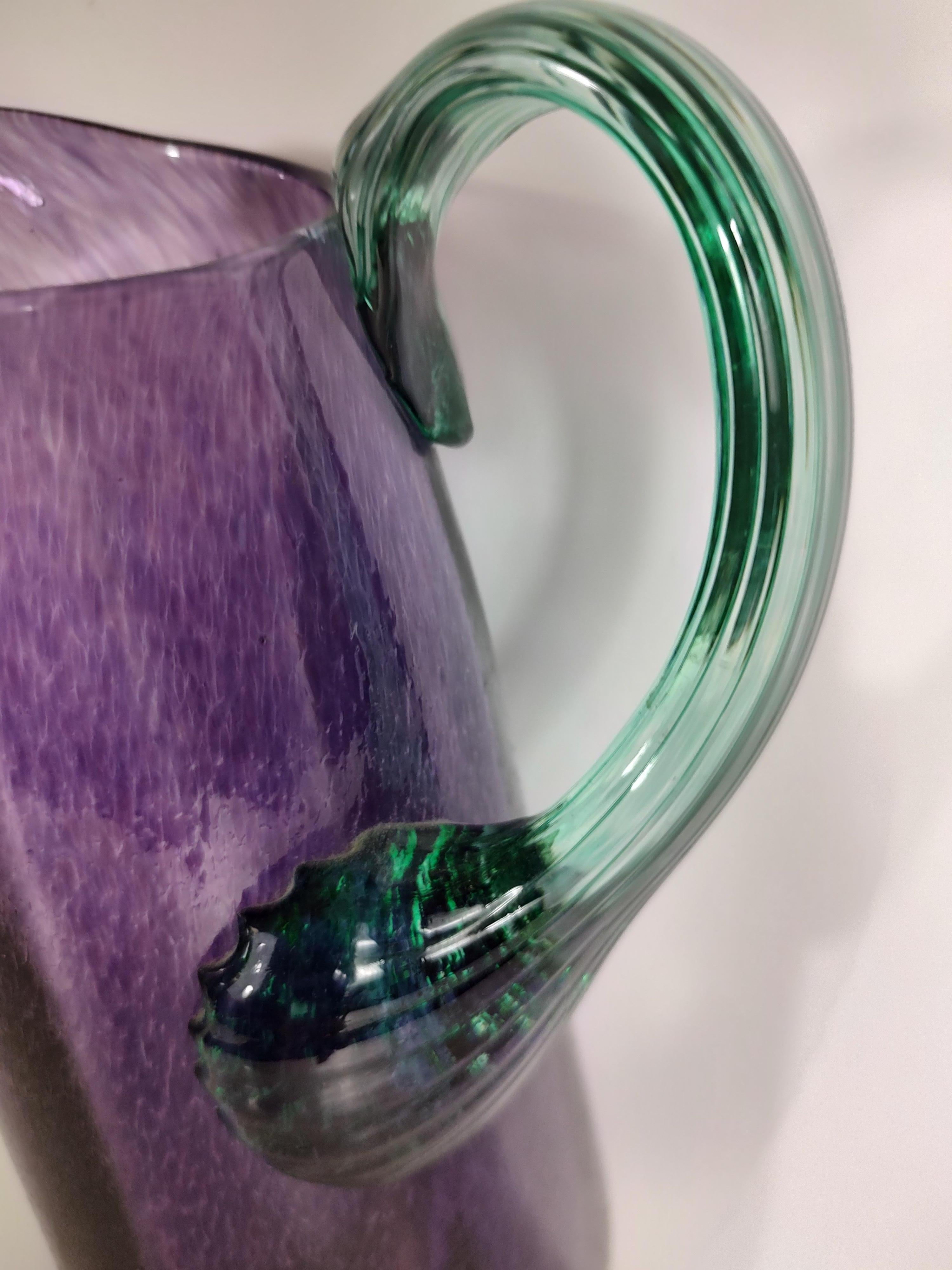 Mid-Century Modern Sculptural Scandinavian Art Glass Pitcher by Kosta Boda 2