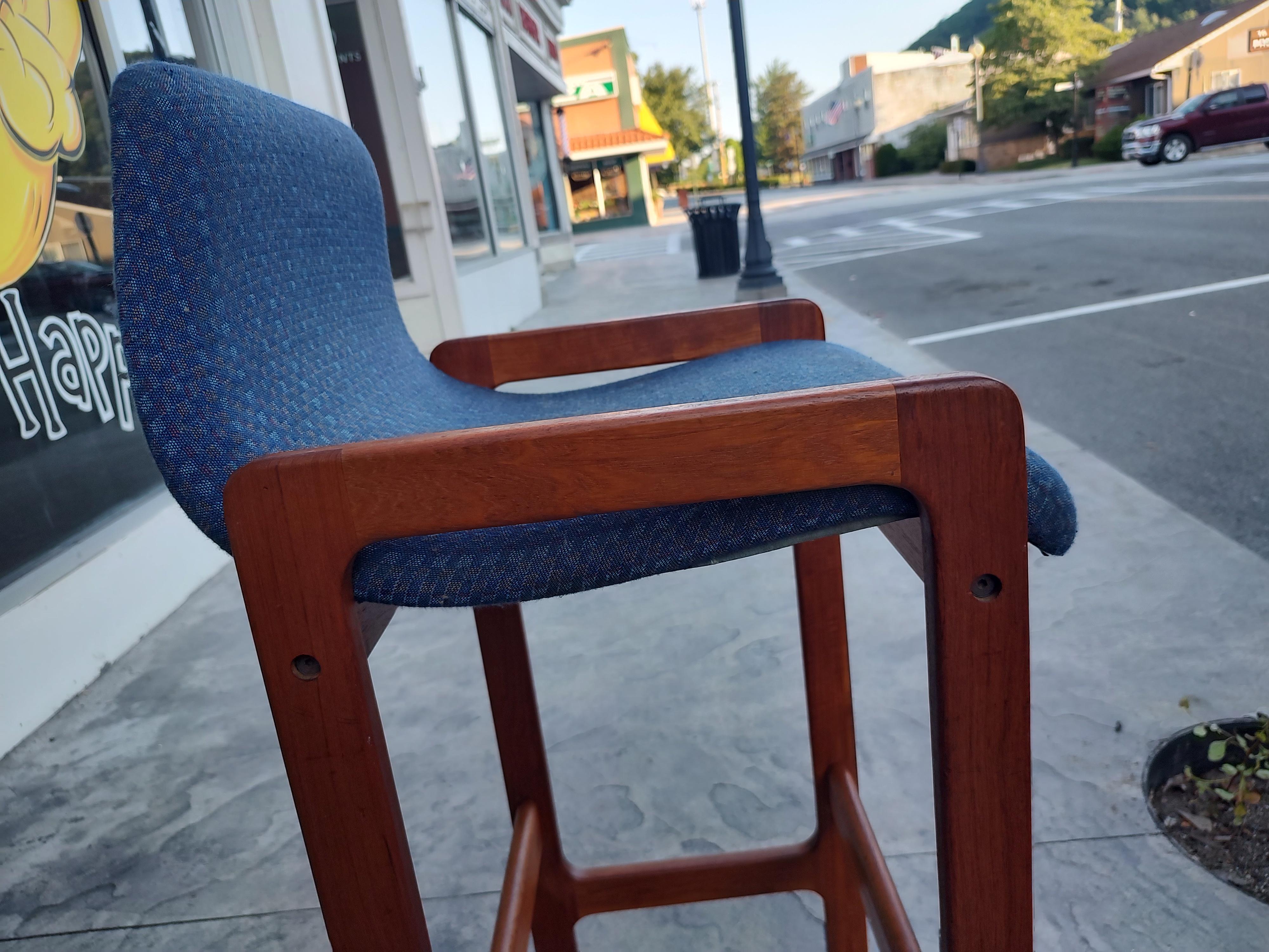 Late 20th Century Mid-Century Modern Sculptural Scandinavian Teak Bar Stools by D-Scan 4 Available