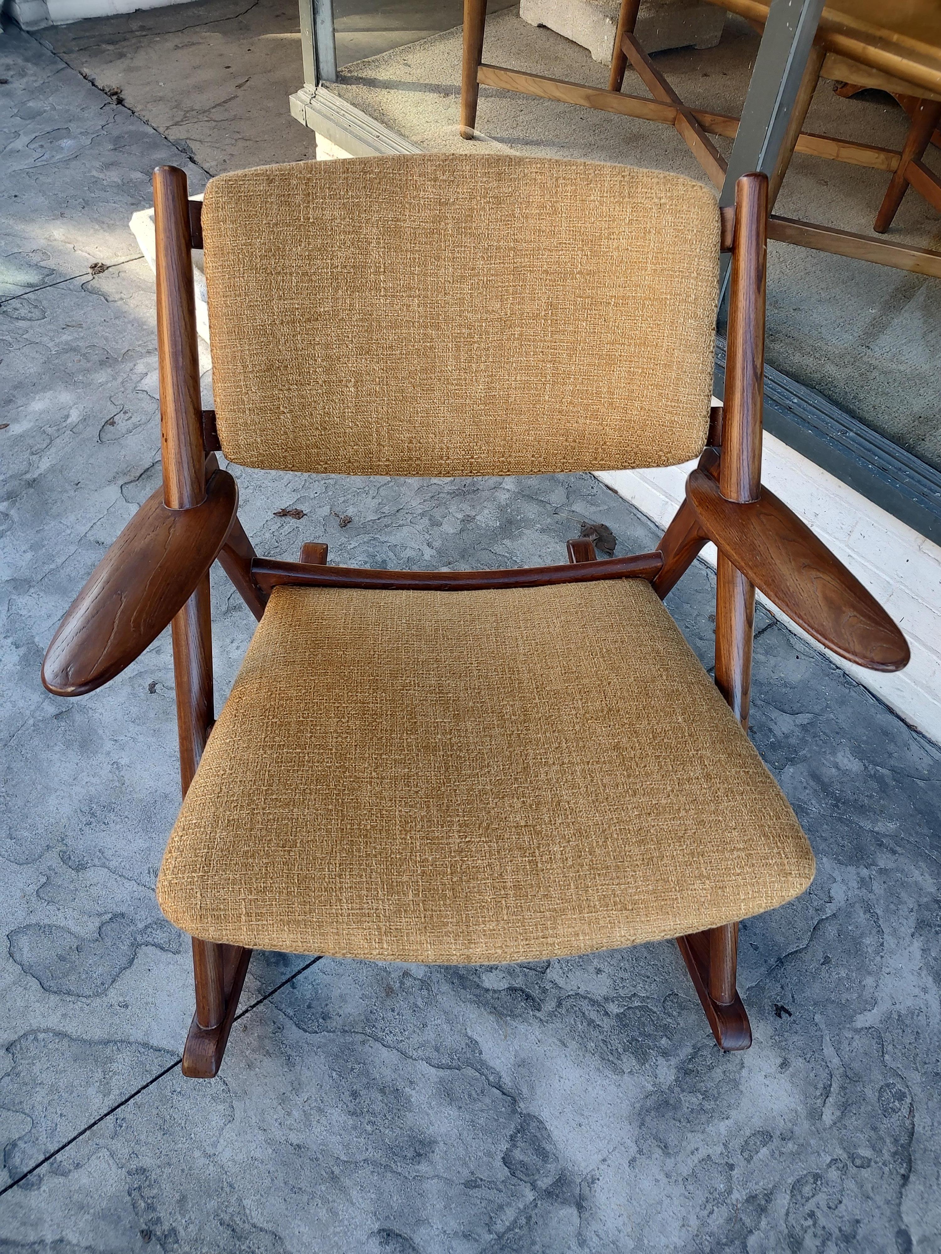 Mid-20th Century Mid-Century Modern Sculptural Scandinavian Teak Rocking Chair, C1968