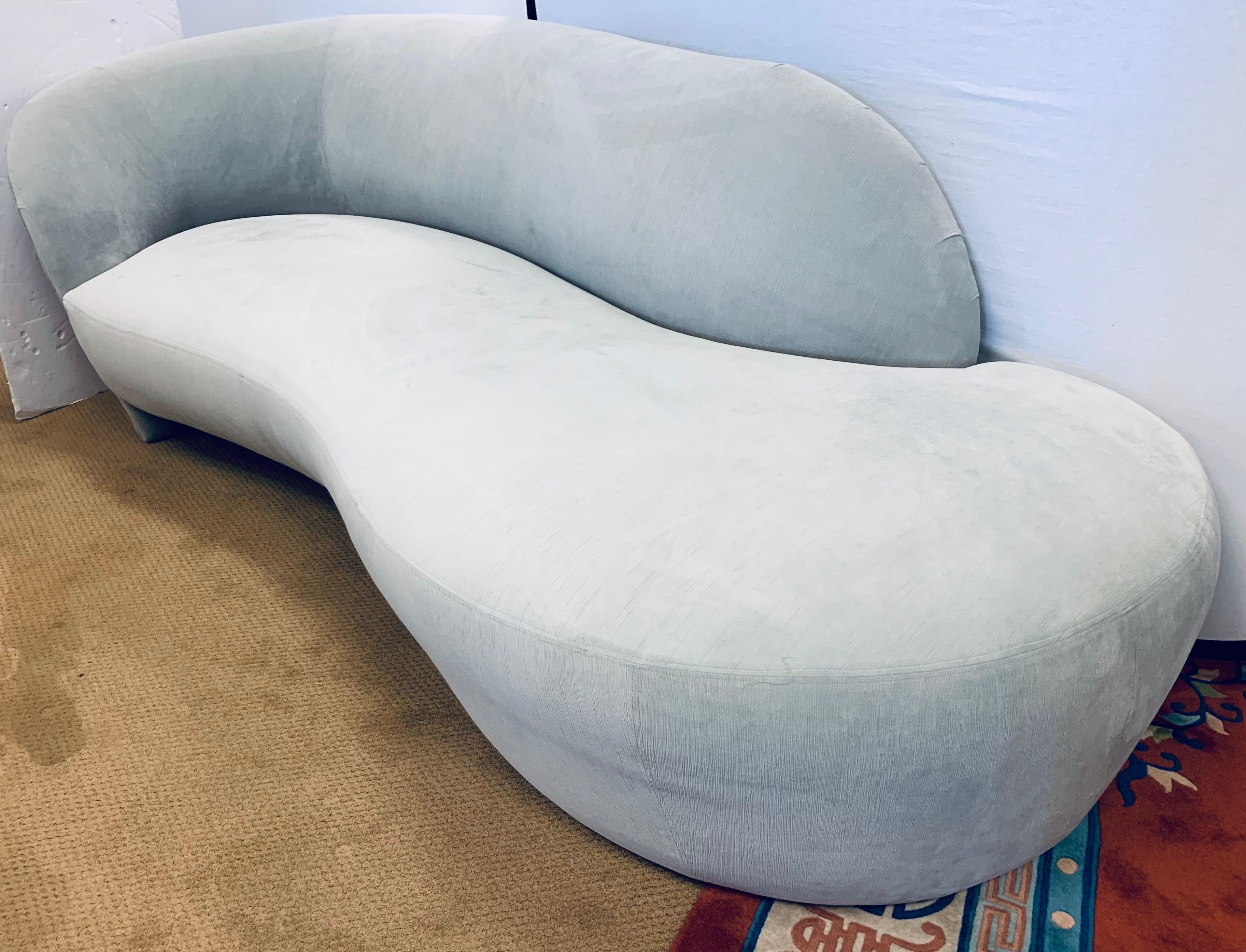 Fabric Mid-Century Modern Sculptural Serpentine Cloud Sofa for Directional Furniture