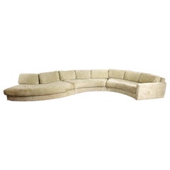 Mid-Century Modern Sculptural Serpentine Sofa Sectional by Adrian Pearsall 1970s