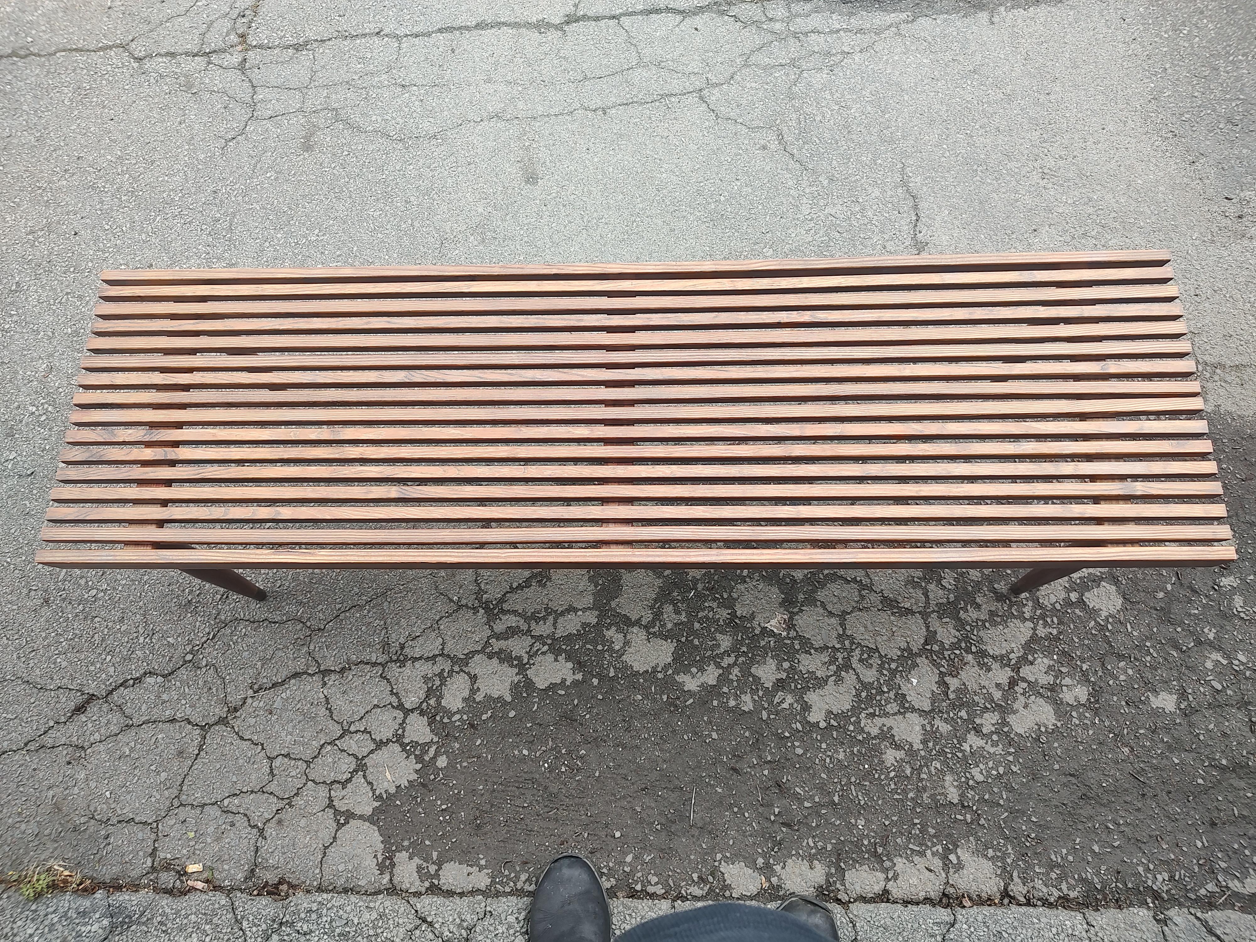 Mid-20th Century Mid-Century Modern Sculptural Slatted Cocktail Table Bench Style George Nelson