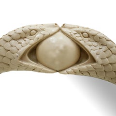 Mid-Century Modern Sculptural Snake Shape Acrylic Fiber Mirror, France 1960s