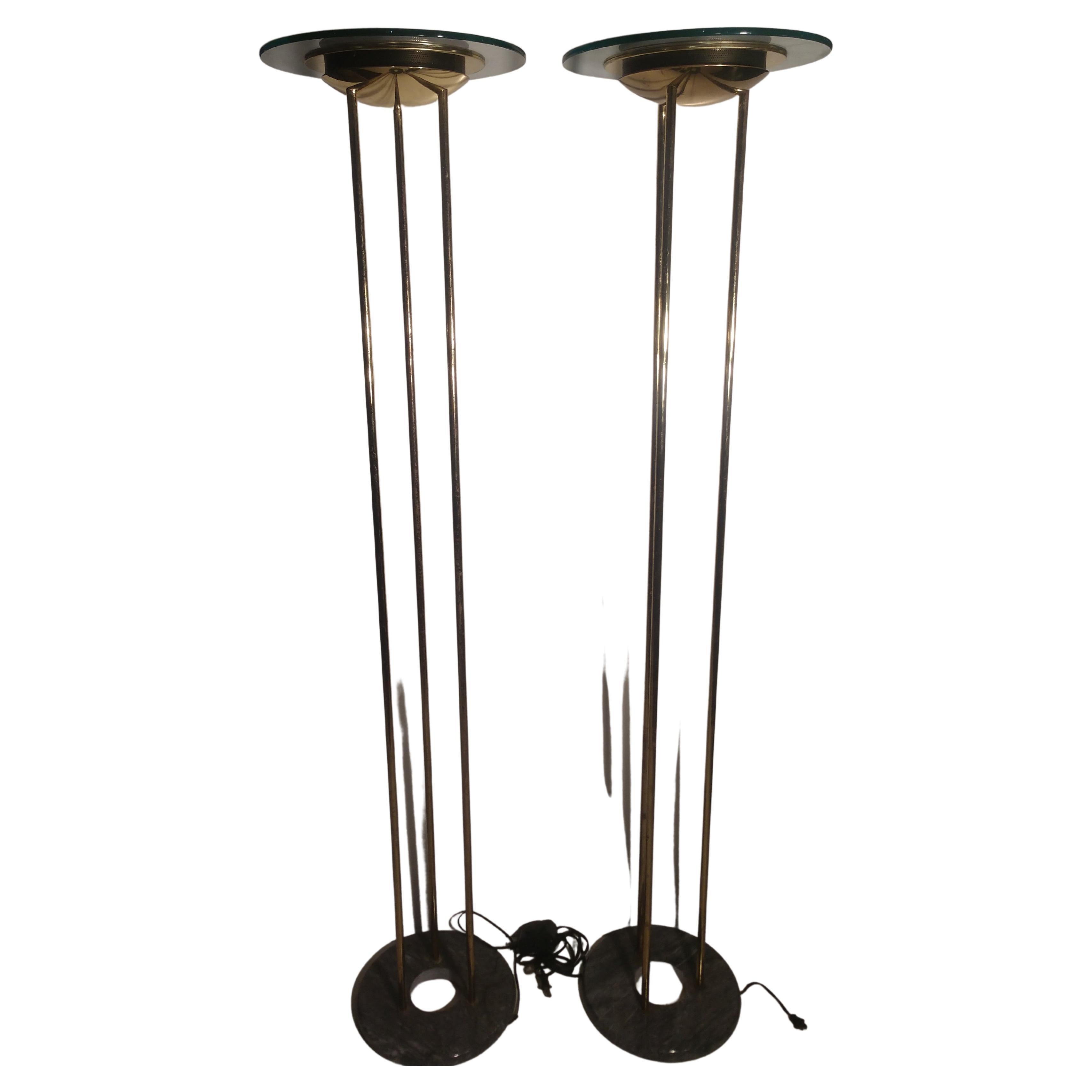 Lampada da terra scultorea di metà secolo Sonneman per Kovacs Coppia di lampade da terra disponibili