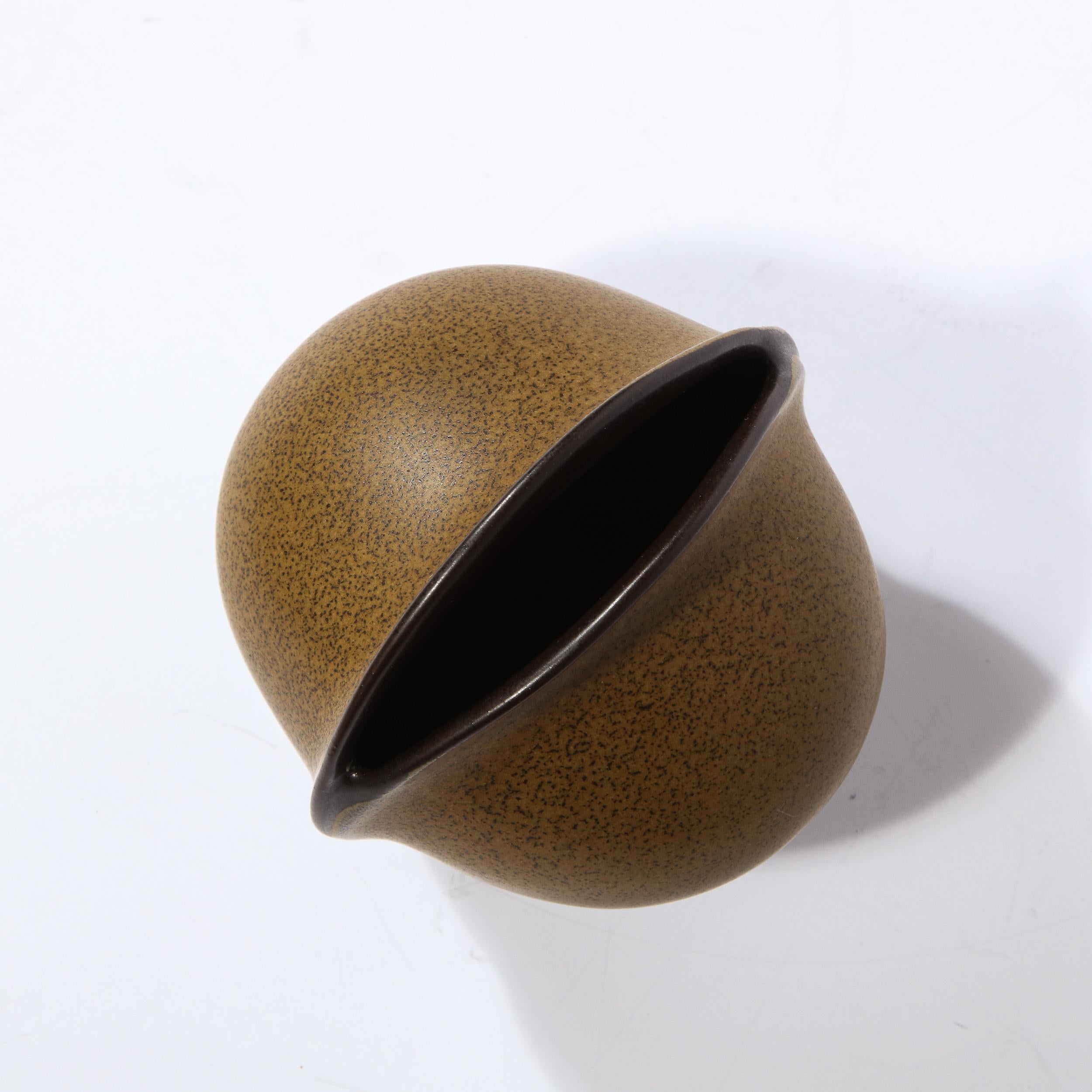Mid-Century Modern Sculptural Spherical Vase with Ovoid Opening by Rosenthal 4