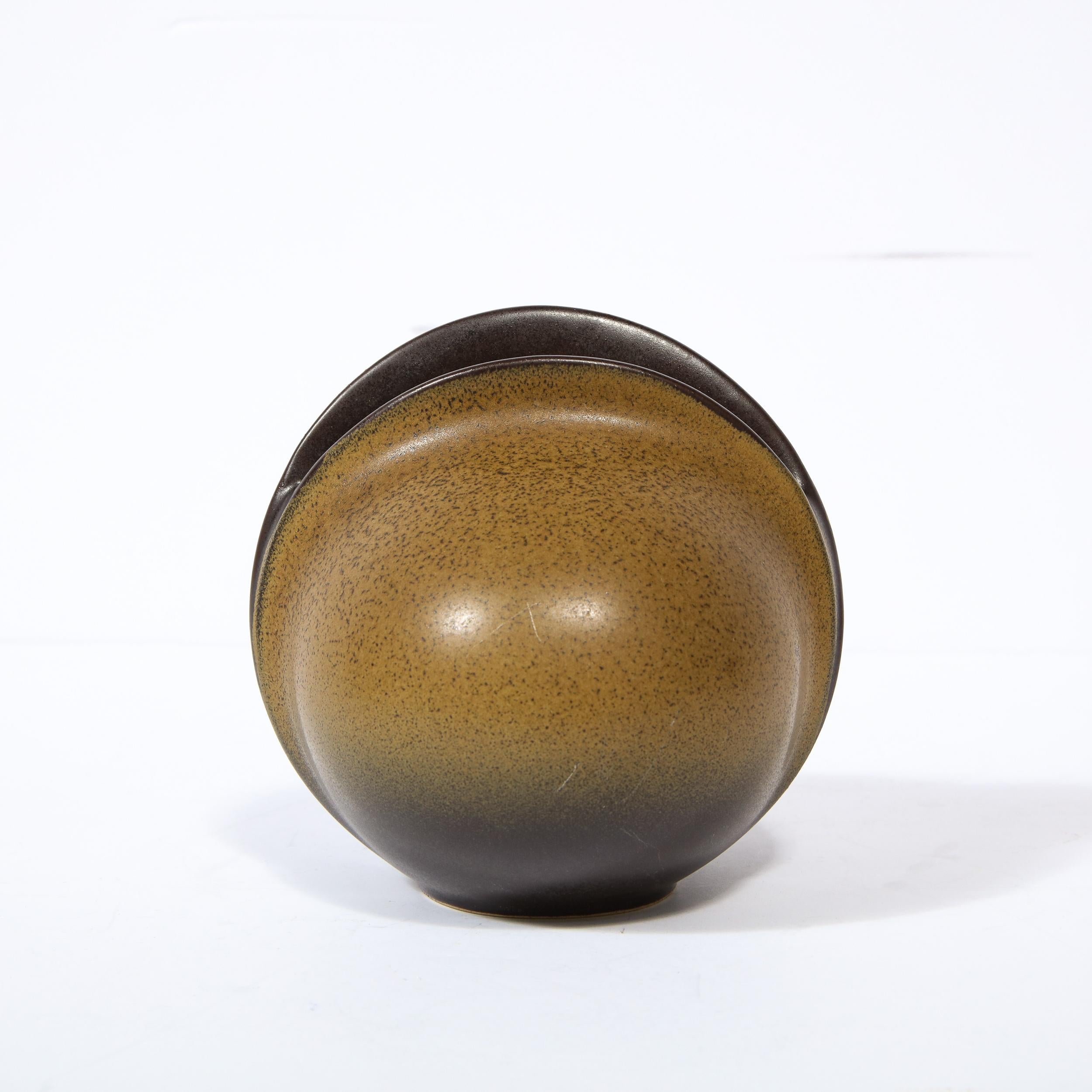 German Mid-Century Modern Sculptural Spherical Vase with Ovoid Opening by Rosenthal For Sale