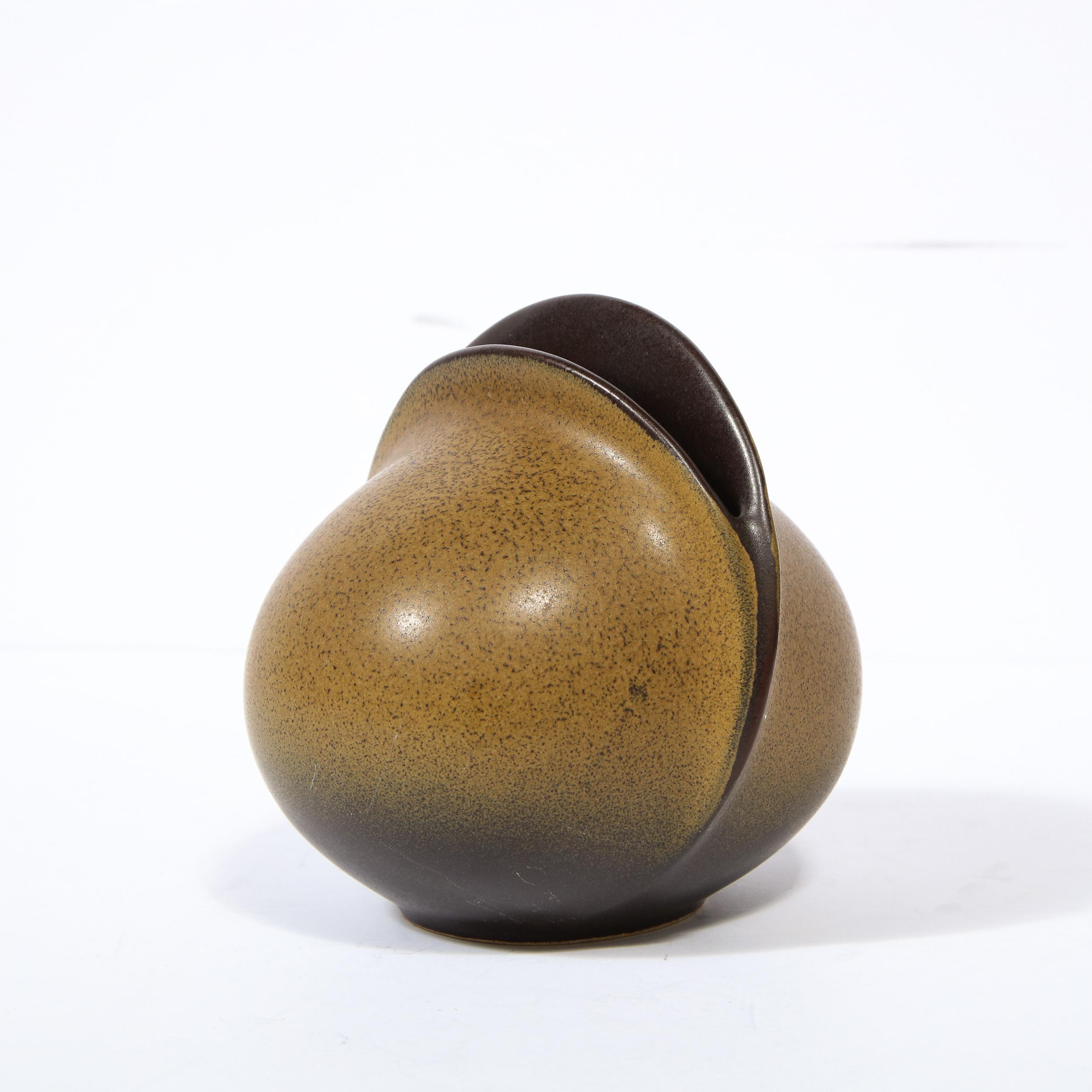 Mid-Century Modern Sculptural Spherical Vase with Ovoid Opening by Rosenthal In Excellent Condition For Sale In New York, NY