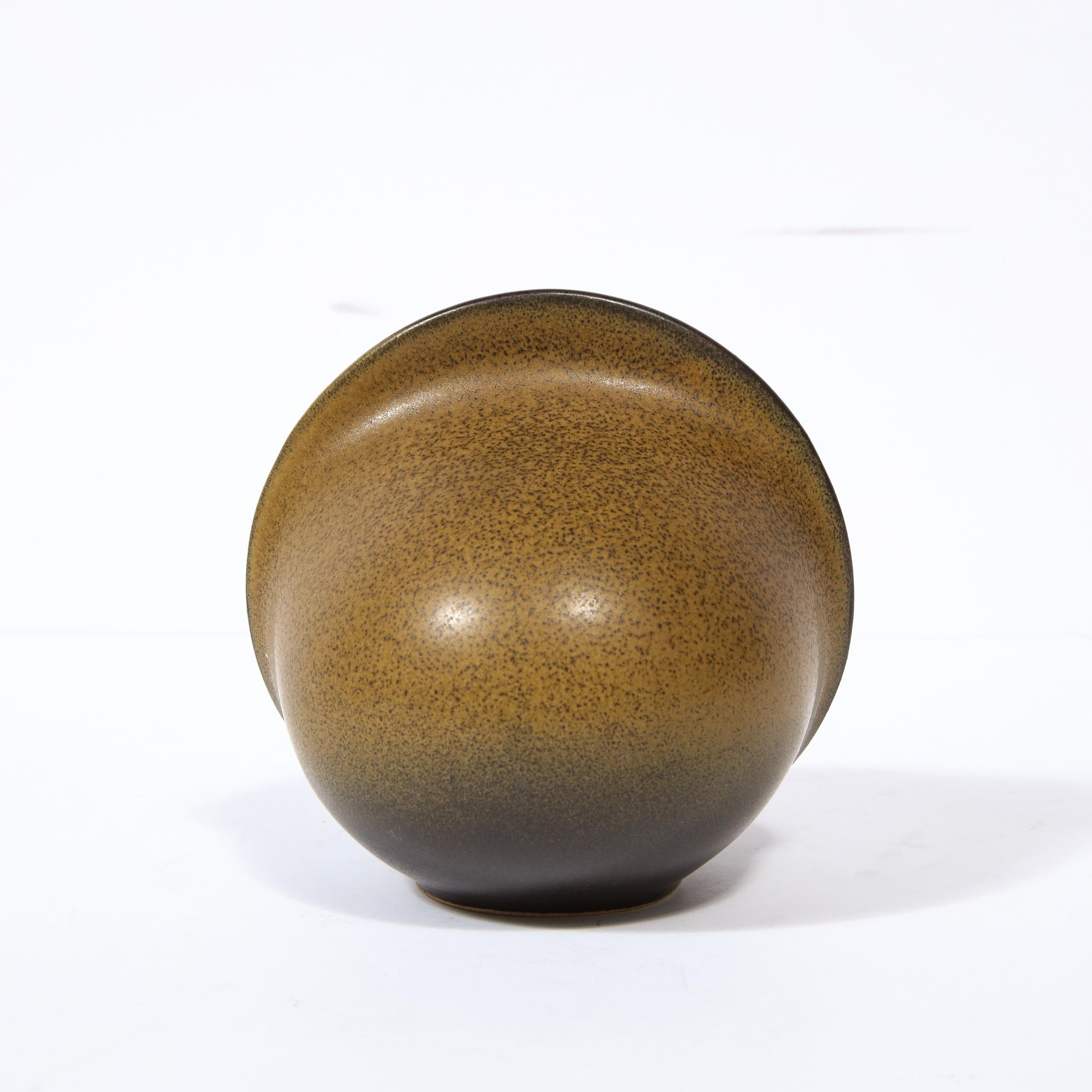 Mid-Century Modern Sculptural Spherical Vase with Ovoid Opening by Rosenthal 1
