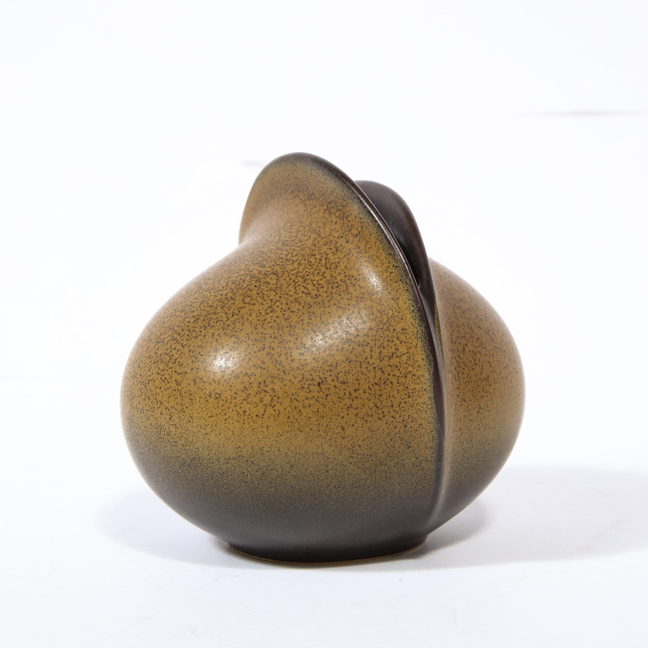 Skulpturale kugelförmige Vase mit eiförmigem Öffnung von Rosenthal, Moderne der Mitte des Jahrhunderts im Angebot 2