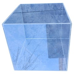 Mesa escultórica de plexiglás Lucite de mediados de siglo con tablero de pizarra negra