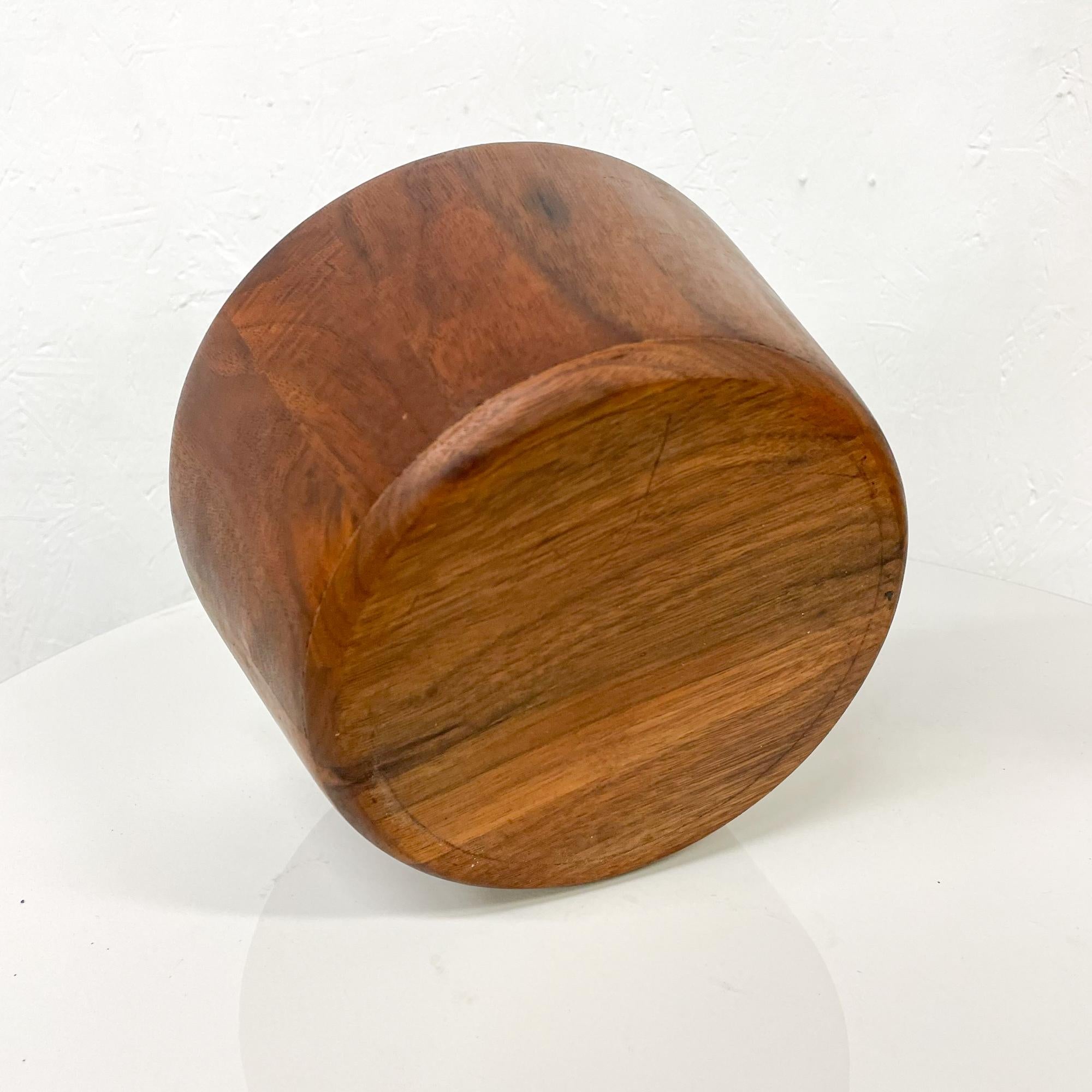 Mid-20th Century 1960s Modern Sculptural Staved Solid Walnut Wood Bowl For Sale