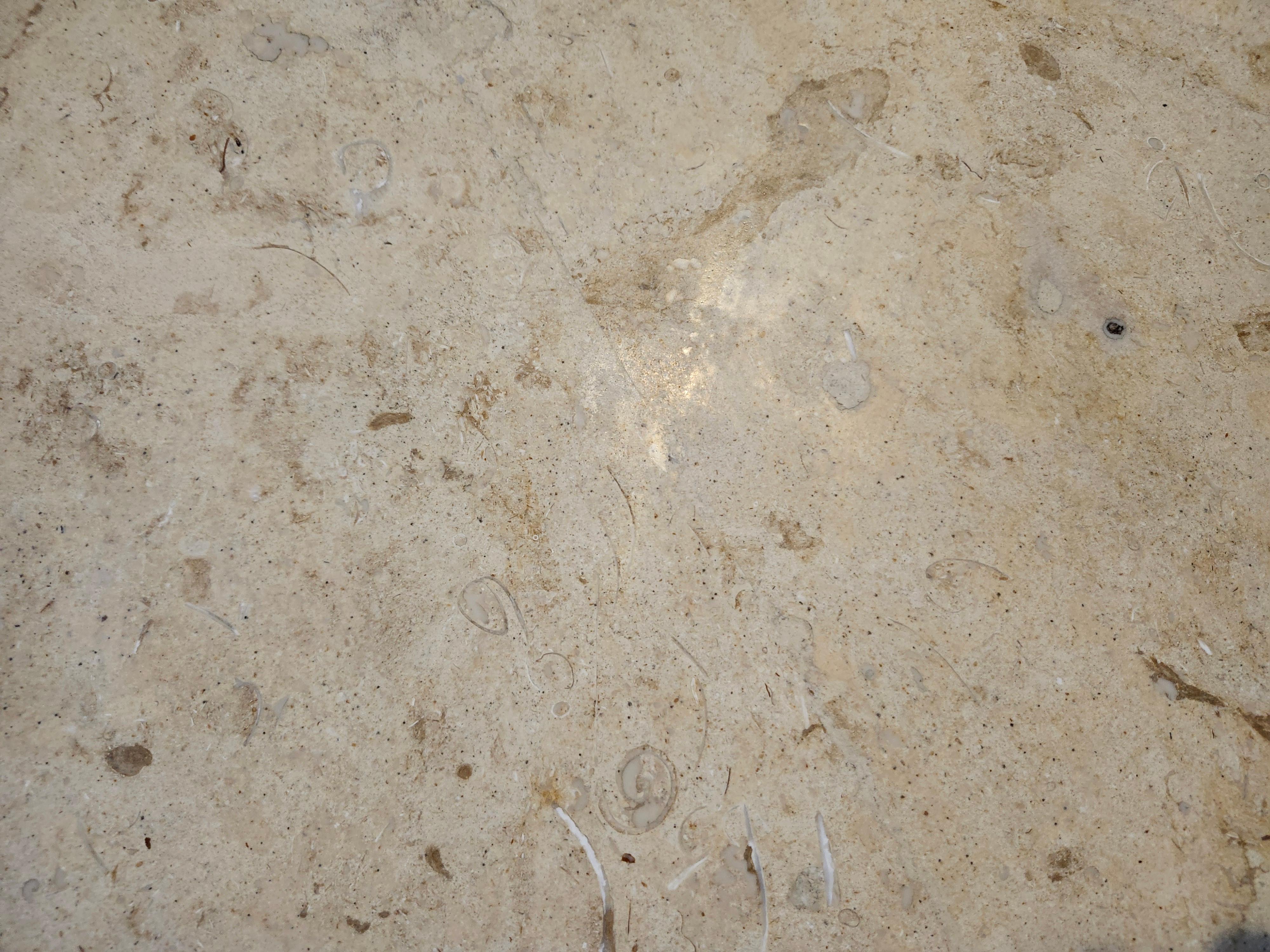 Moulage Mid-Century Modern Sculptural Stone Top Table with a Tri Leg Bamboo Base en vente