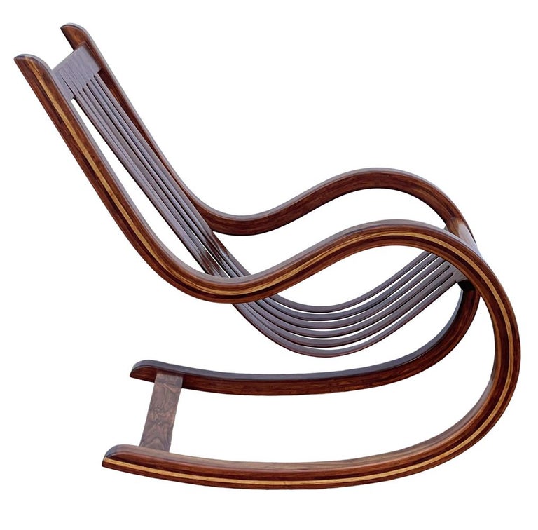 Mid-Century Modern Sculptural Studio Made Lounge Rocking Chair in ...