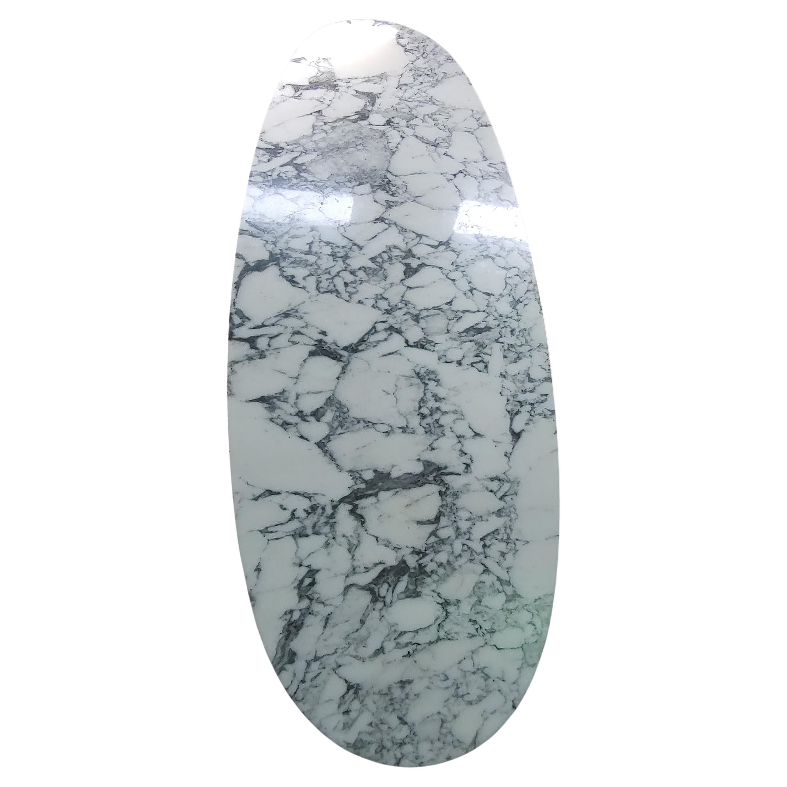 American Mid-Century Modern Sculptural Surfboard Shaped Marble Top Cocktail Table, 1955