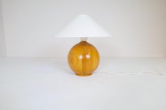 Mid-Century Modern Sculptural Table Lamp in Solid Pine, Sweden, 1970s