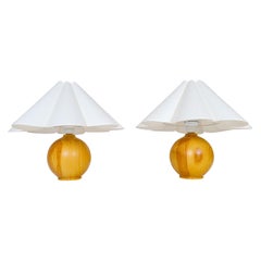 Lampes de table sculpturales modernes en pin massif, Suède, années 1970