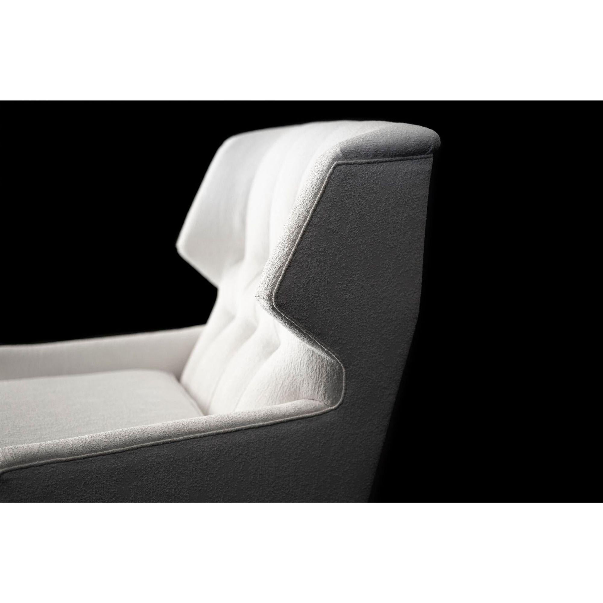 Skulpturaler hoher Ohrensessel aus weißem Bouclé, Mid Century Modern 1960er Jahre im Angebot 2