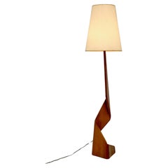 Mid-Century Modern Sculptural Teak "Zig-Zag" Floor Lamp