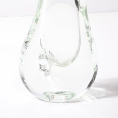 Mid-Century Modern Sculptural Translucent Handblown Murano Vase by Licio Zanetti