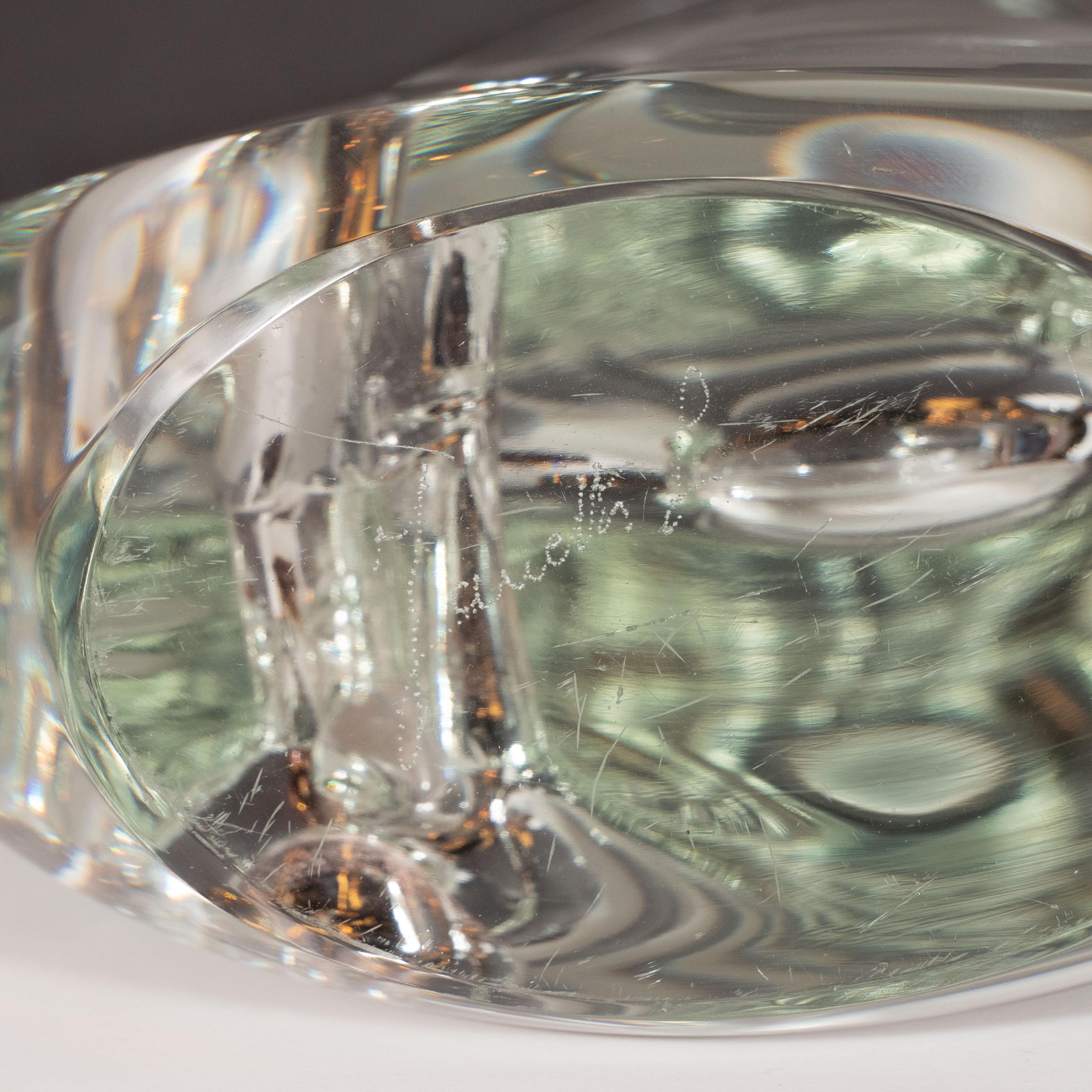 Glass Mid-Century Modern Sculptural Translucent Handblown Murano Vase by Licio Zanetti For Sale