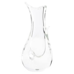 Mid-Century Modern Sculptural Translucent Handblown Murano Vase by Licio Zanetti