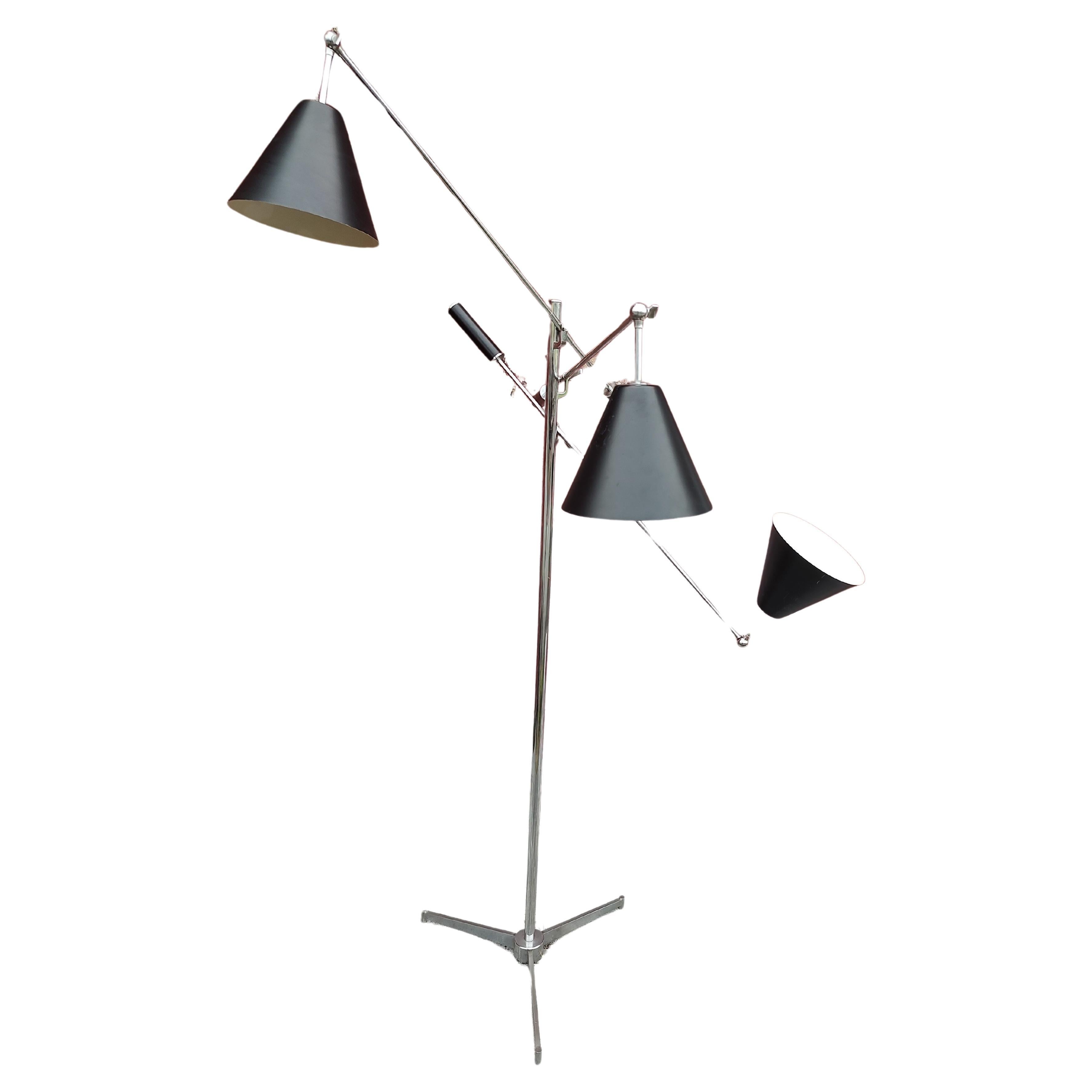 Hand-Crafted Mid Century Modern Sculptural Triennial Floor Lamp by Gino Sarfatti Italy C1960 For Sale