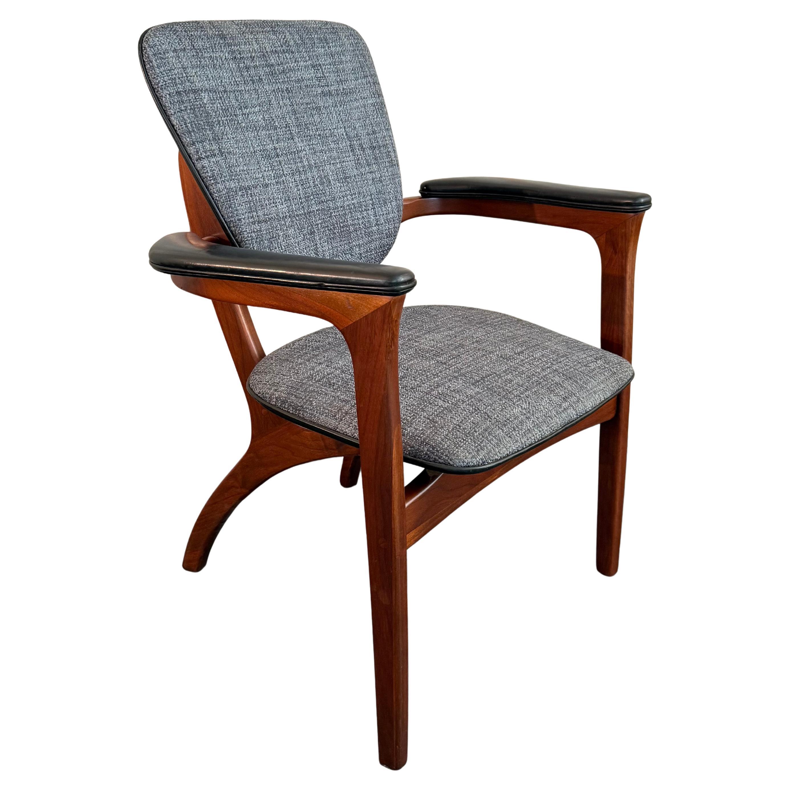 Mid-Century Modern Sculptural Walnut Armchair By Boling Chair Co.