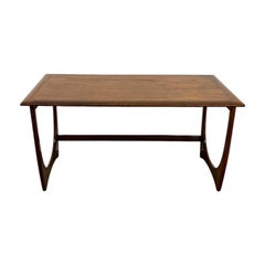 Tavolino da caffè scultoreo in noce del Mid-Century Modern-Vintage MCM U-Base Low Table.