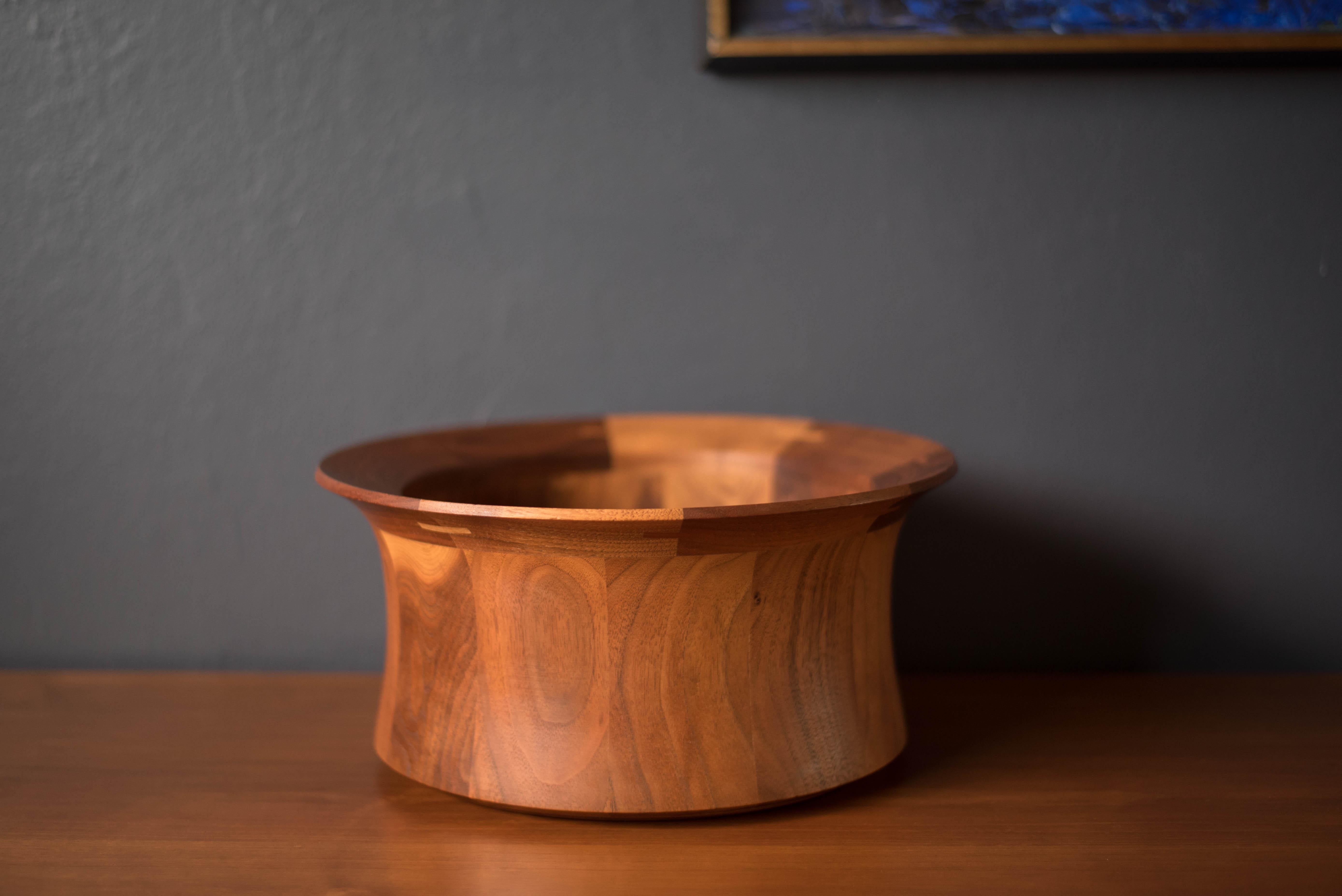 Mid-Century Modern Mid Century Modern Sculptural Walnut Decorative Serving Bowl For Sale