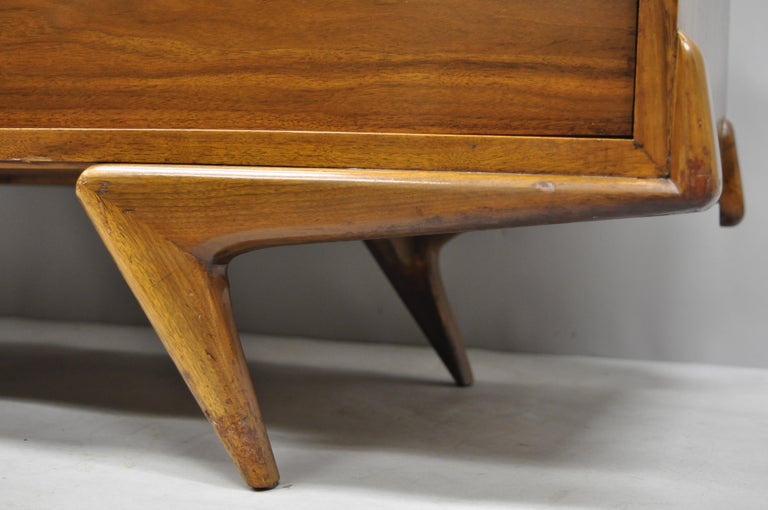 MidCentury Modern Sculptural Walnut Gentlemen Tall Chest Dresser